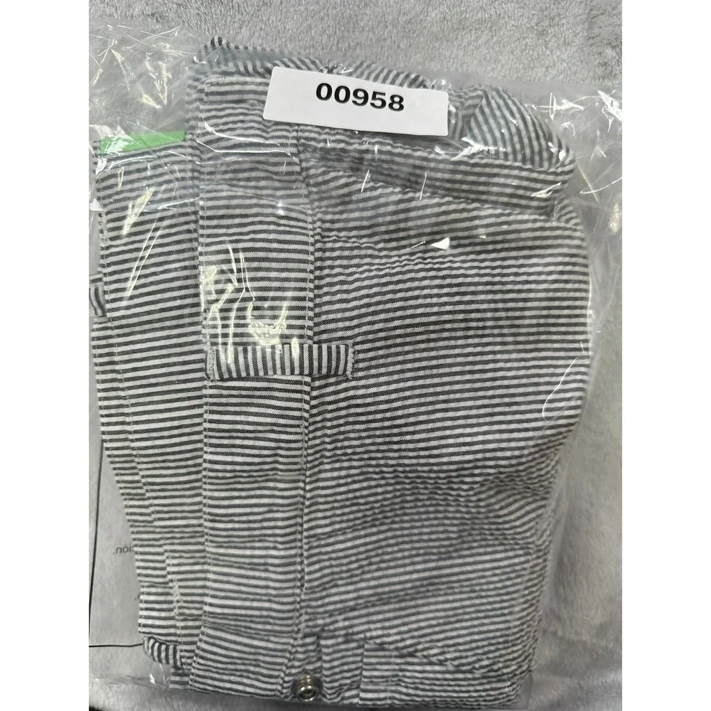 Taparoos Seersucker Shorts Mens 40 Black White Striped Made in USA Preppy Summer
